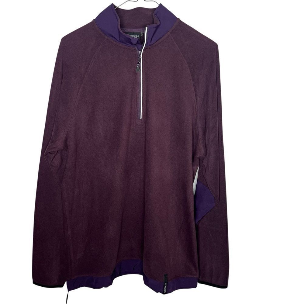 New! Motion Fleece 3/4 Zip Plum Pull Over Long Sleeve Men’s Sweater Sz M